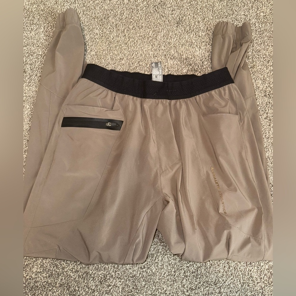Alphalete Tan Joggers with Black Details